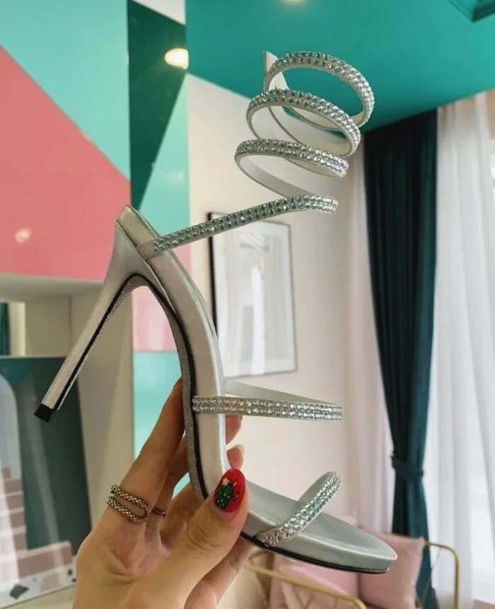Sandália Salto Rene Caovilla Cleo Strass - Loja Must Have