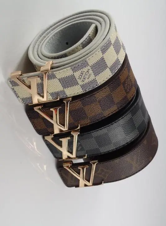 CINTO LOUIS VUITTON DAMIER AZUR FIVELA PRATA