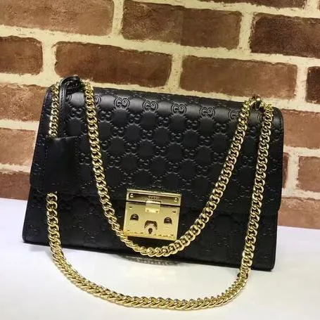 Bolsa Padlock Shoulder Gucci Signature - Loja Must Have