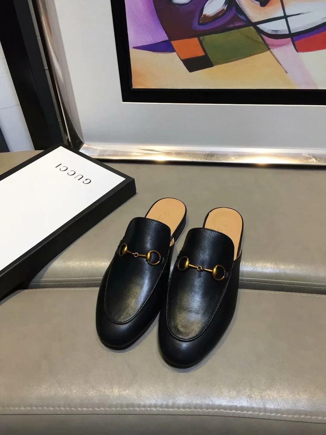 Mule Slipper Gucci Princetown couro - Loja Must Have