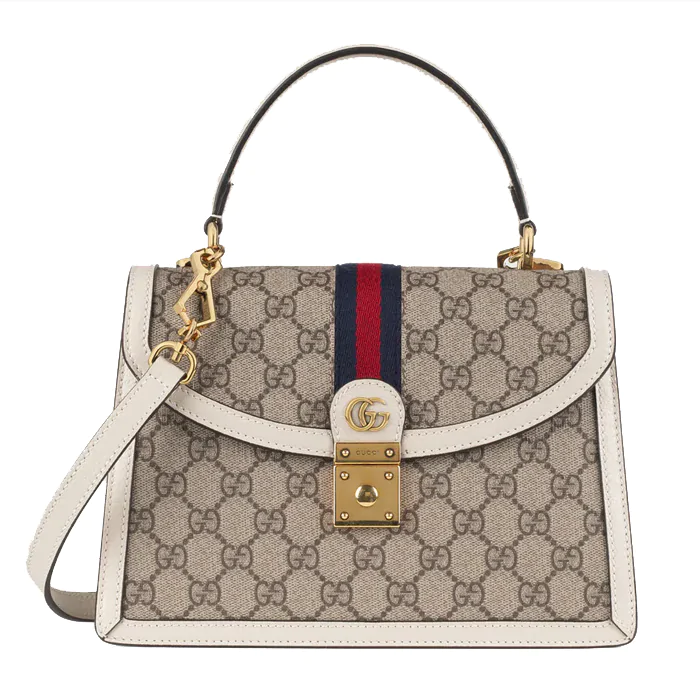 Bolsa Gucci Original GG Web Medium Messenger Beige Feminina