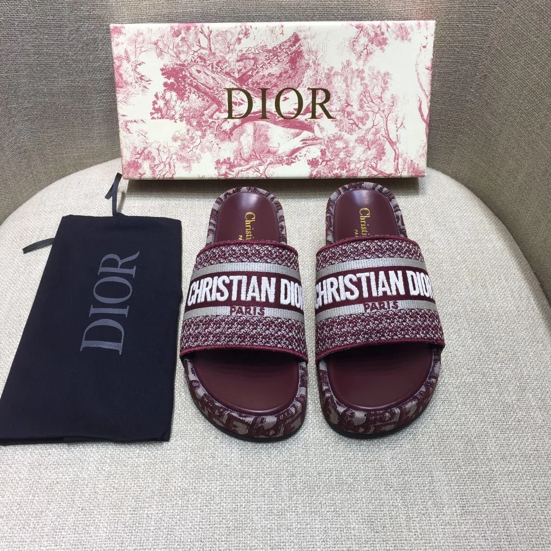 Sandália Slide Plataforma Dior Dway Monogram - Loja Must Have