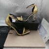 Sandália YSL Opium Saint Laurent dourada - Loja Must Have