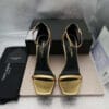 Sandália YSL Opium Saint Laurent dourada - Loja Must Have