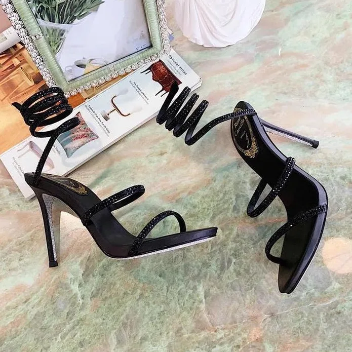 Sandália Salto Rene Caovilla Cleo Strass - Loja Must Have