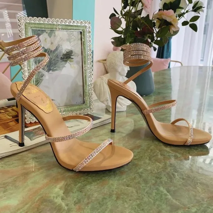 Sandália Salto Rene Caovilla Cleo Strass - Loja Must Have