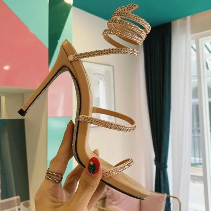 Sandália Salto Rene Caovilla Cleo Strass - Loja Must Have