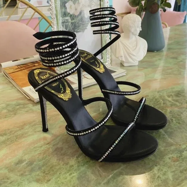 Sandália Salto Rene Caovilla Cleo Strass - Loja Must Have