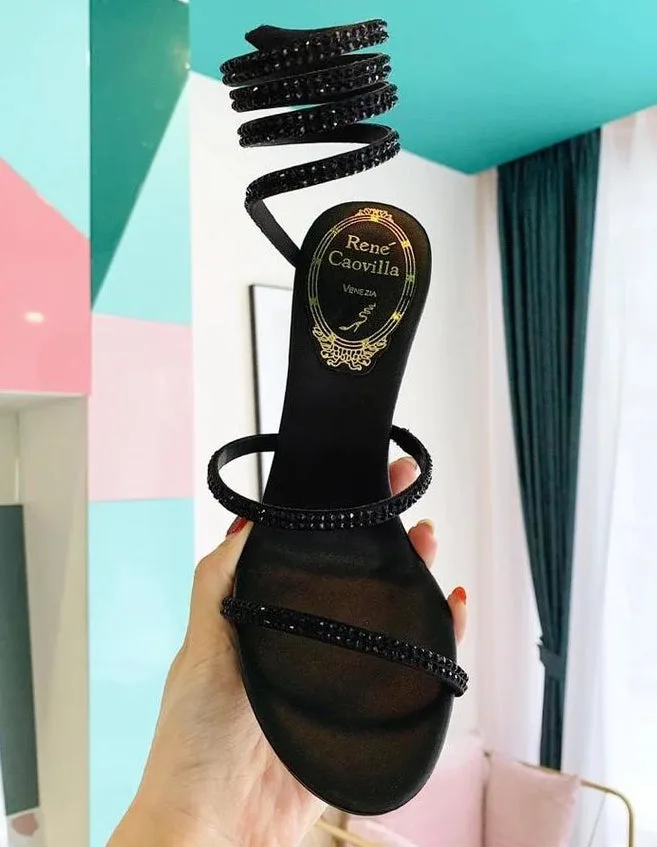 Sandália Salto Rene Caovilla Cleo Strass - Loja Must Have