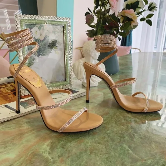 Sandália Salto Rene Caovilla Cleo Strass - Loja Must Have