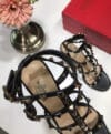 Sandália Valentino salto bloco matte leather Rockstud - Loja Must Have