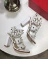 Sandália Valentino salto bloco matte leather Rockstud - Loja Must Have