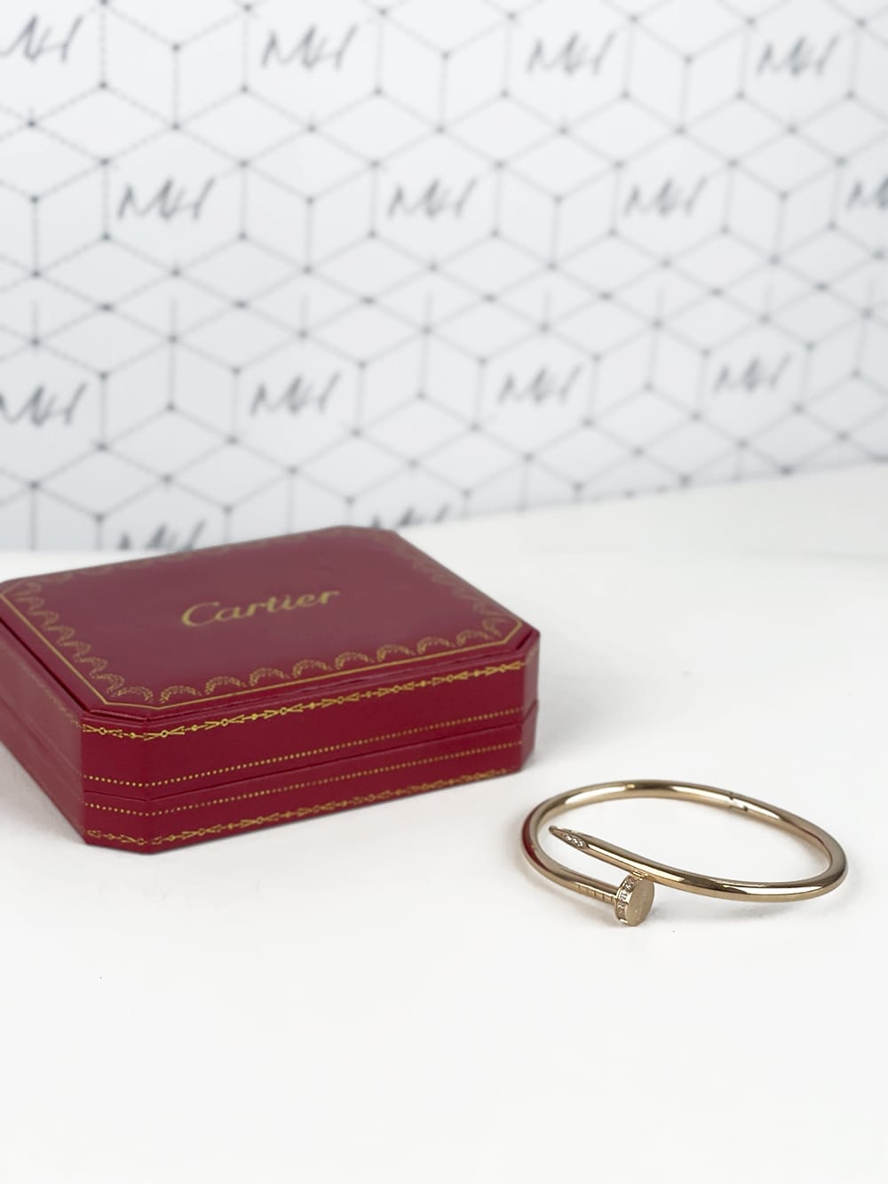 Bracelete Juste Un Clou Cartier rosé com pedra